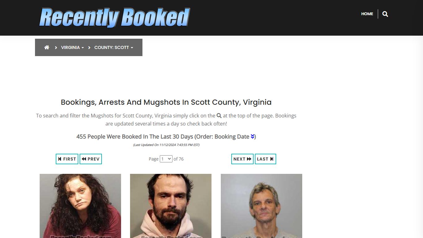 Bookings, Arrests and Mugshots in Scott County, Virginia - Recently Booked